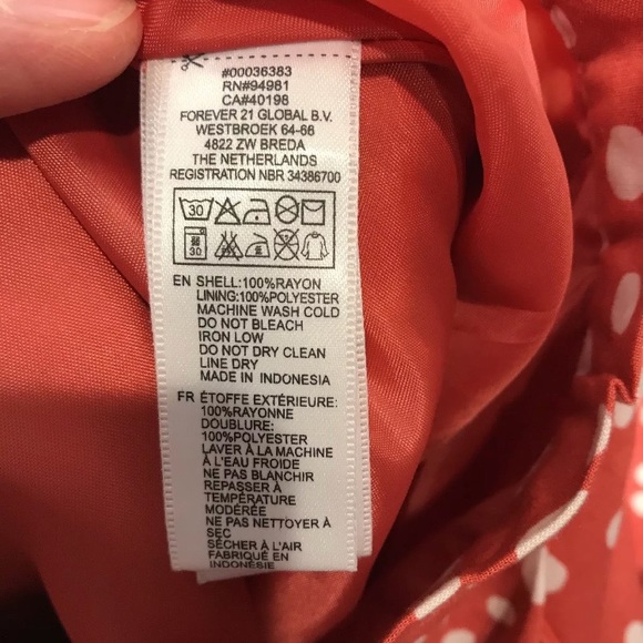 Forever 21 Women’s Flare Skirt Coral w/ Polka Dots - Picture 8 of 8